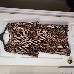 Susan Graver beautiful animal print dress, bin